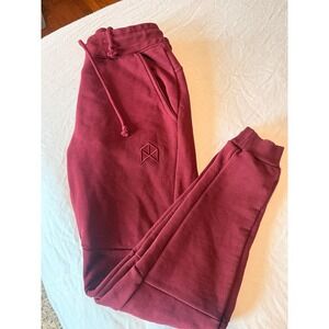 RAWGEAR BMFIT burgundy men's joggers sweatpants maroon small zip pocket